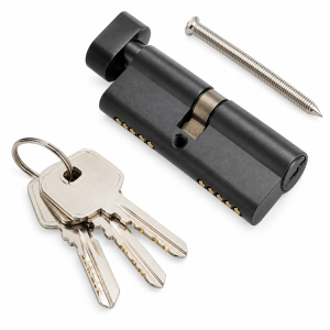 6 Pin Euro Cylinder & Keys (Matte Black)